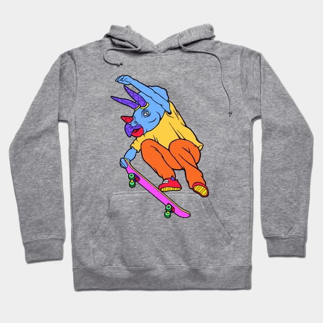 Skate Triceratops Hoodie by Woah_Jonny